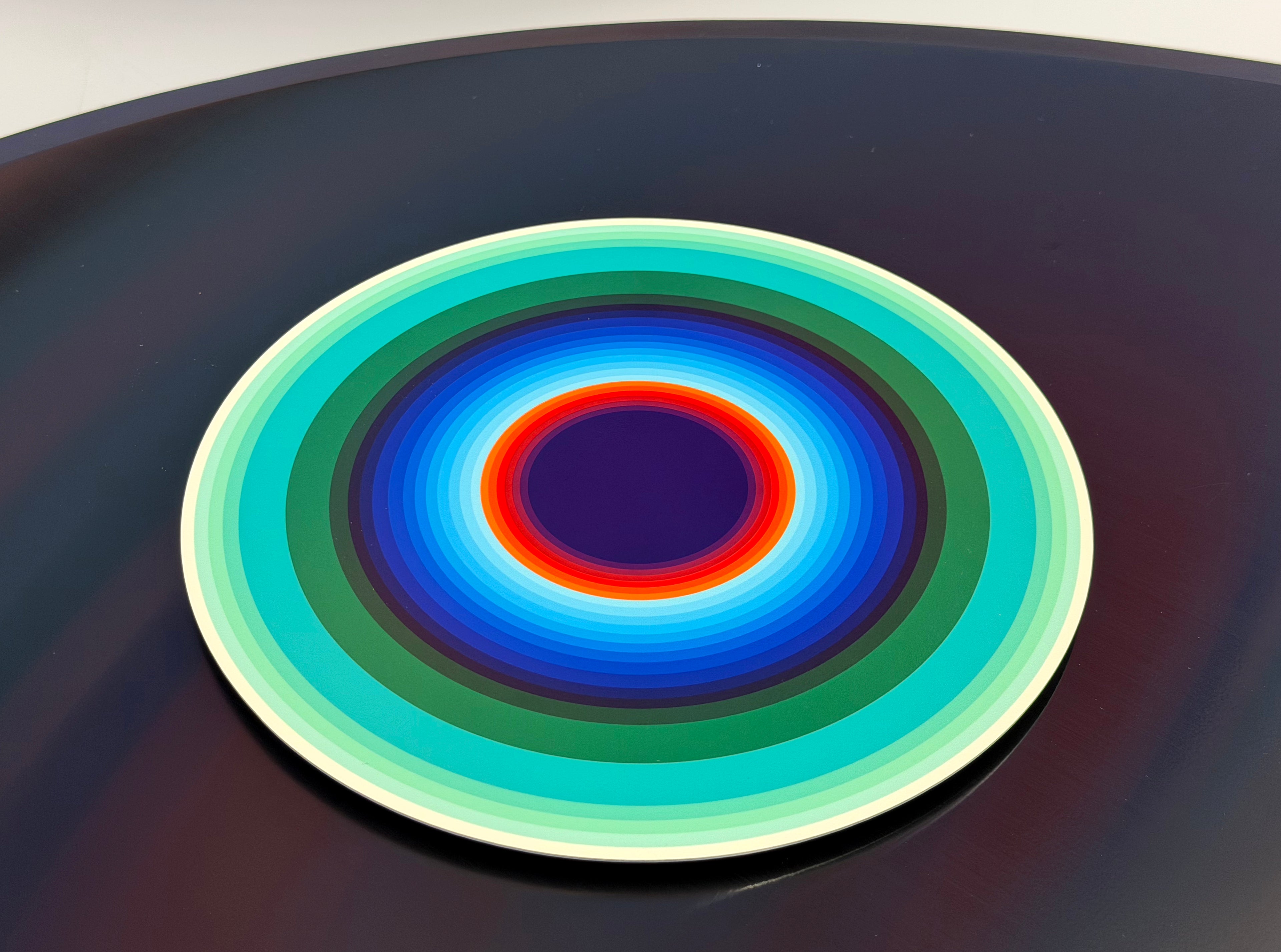 Linling Lu: Repertoire Editions - Artist Design Archival Print on Round Shaped Metal, Based on Original Paintings Exhibited in Museums and Public Collections